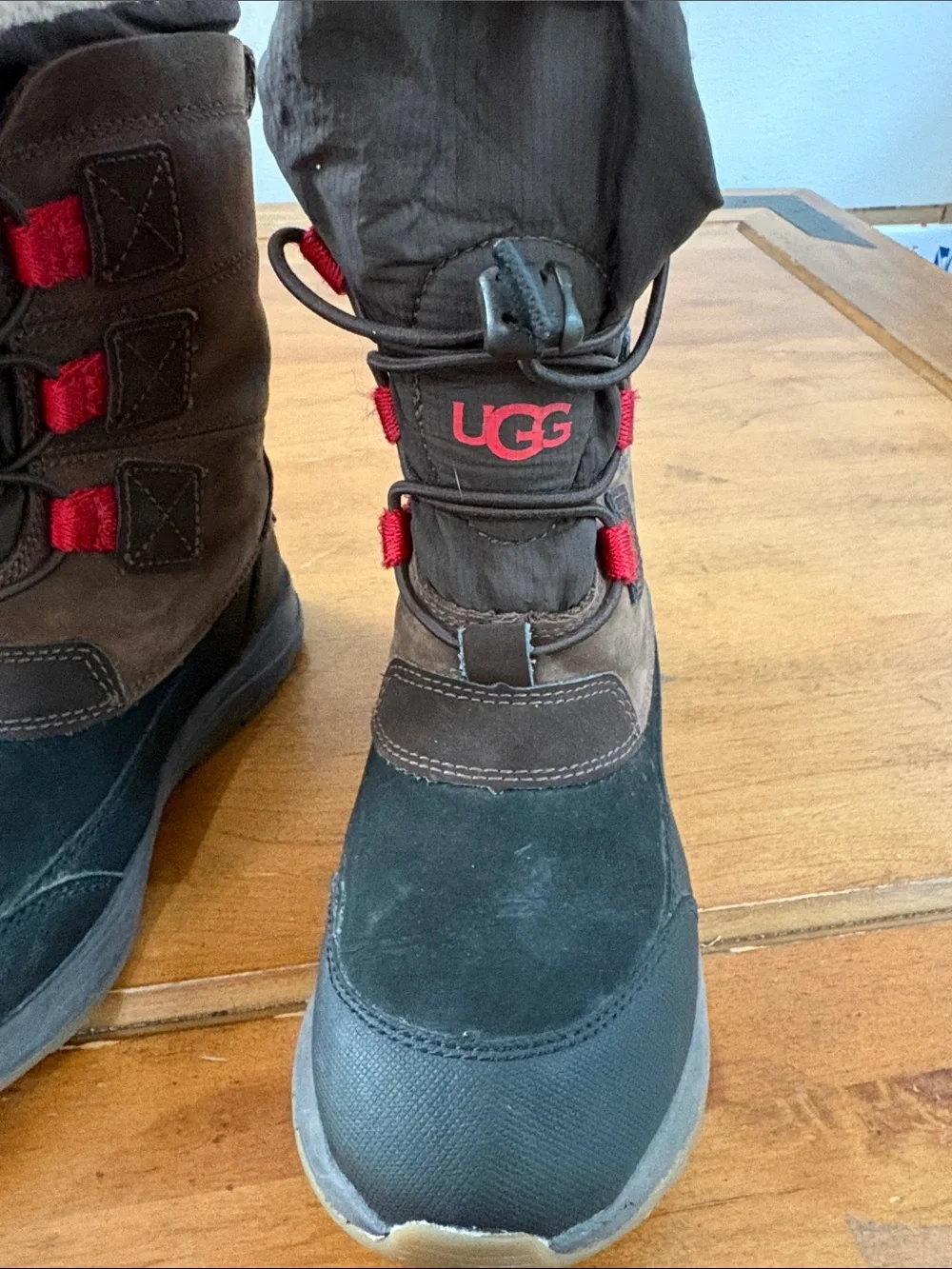 UGG Kids Brown and Black Winter Boots Size 13